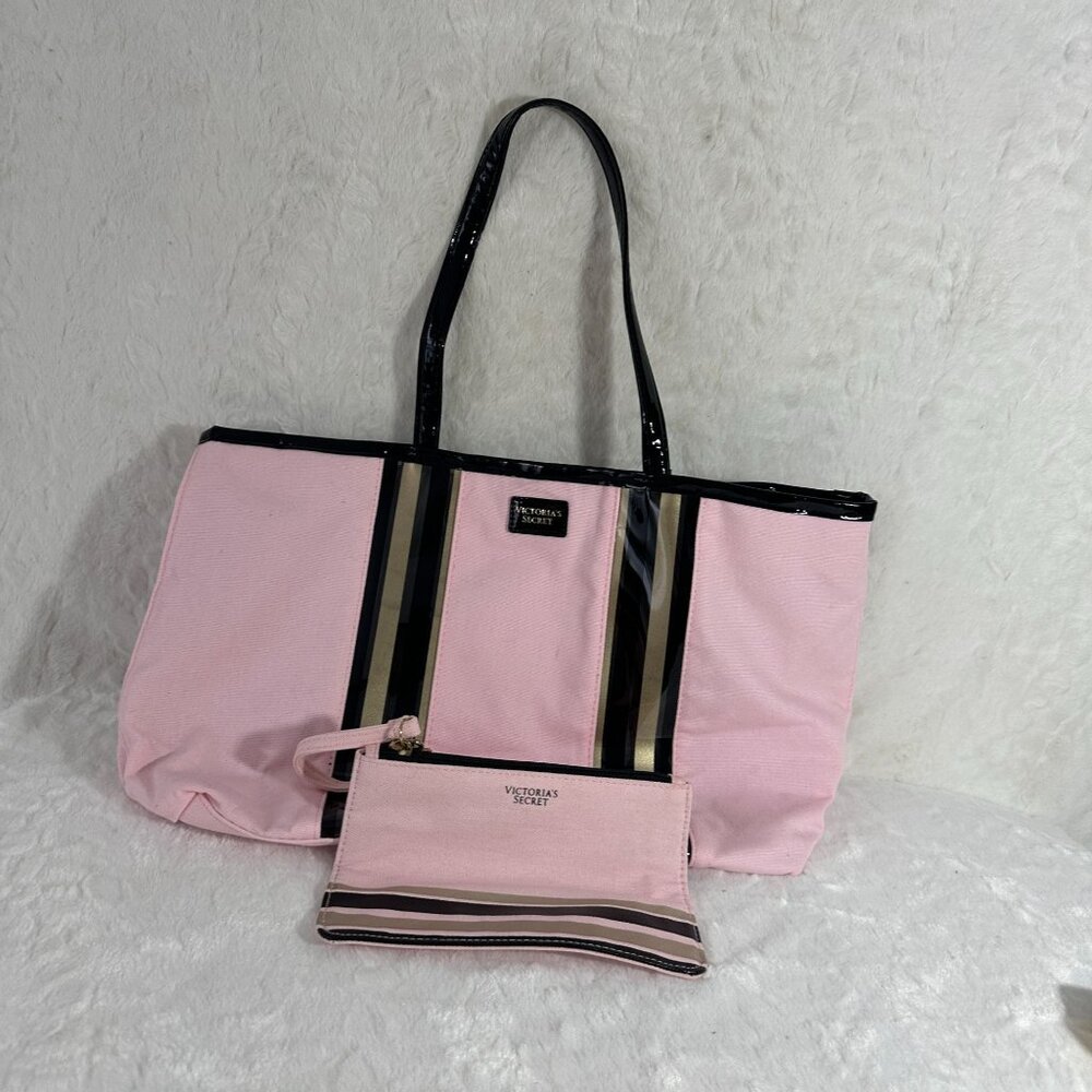 Victorias Secret Tote,Shoulder Bag,Travel,Beach Bag with Wristlet Pouch NWOT - Picture 9 of 9